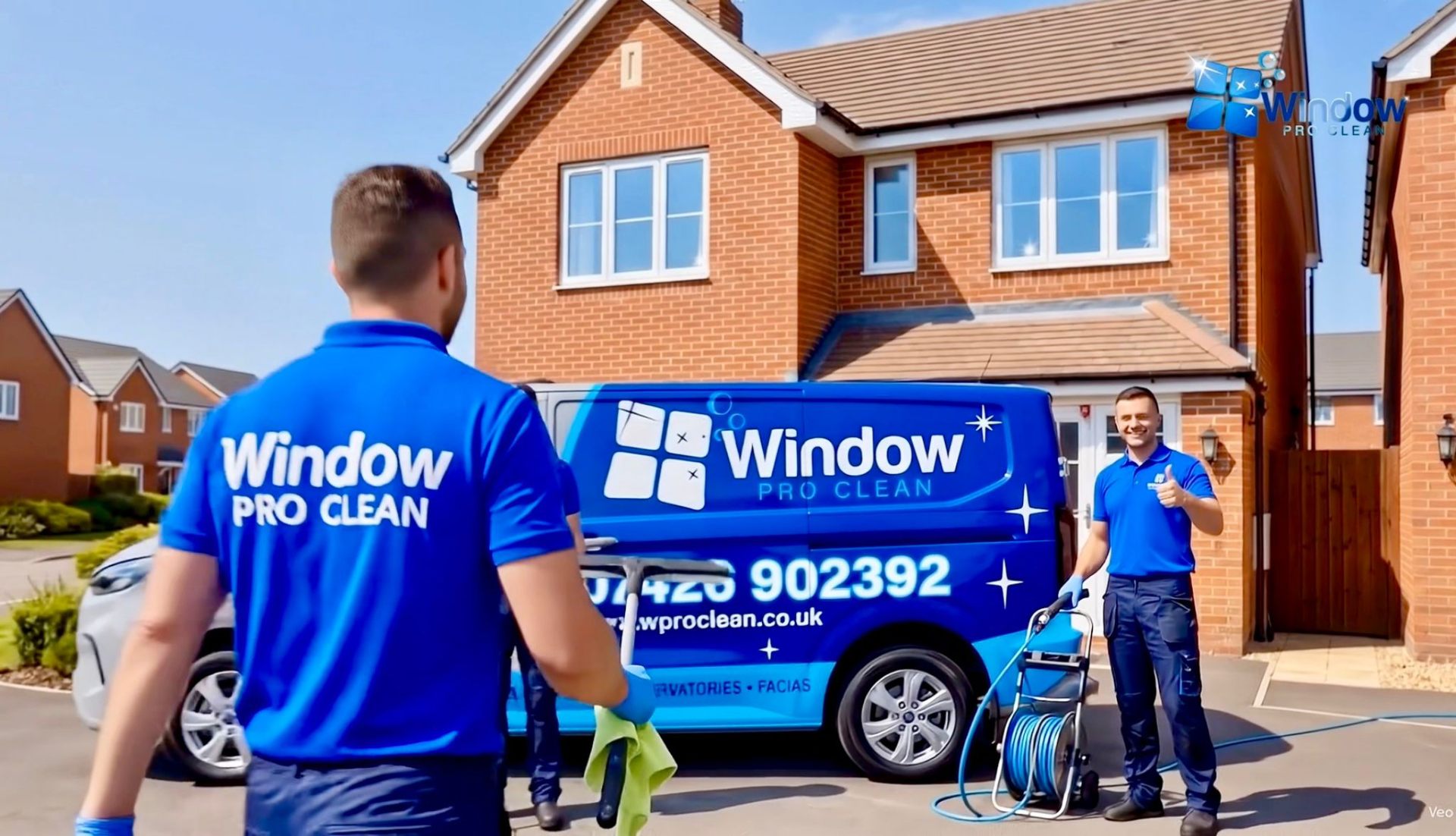 Window Pro Clean team pressure washing a Milton Keynes patio and paving