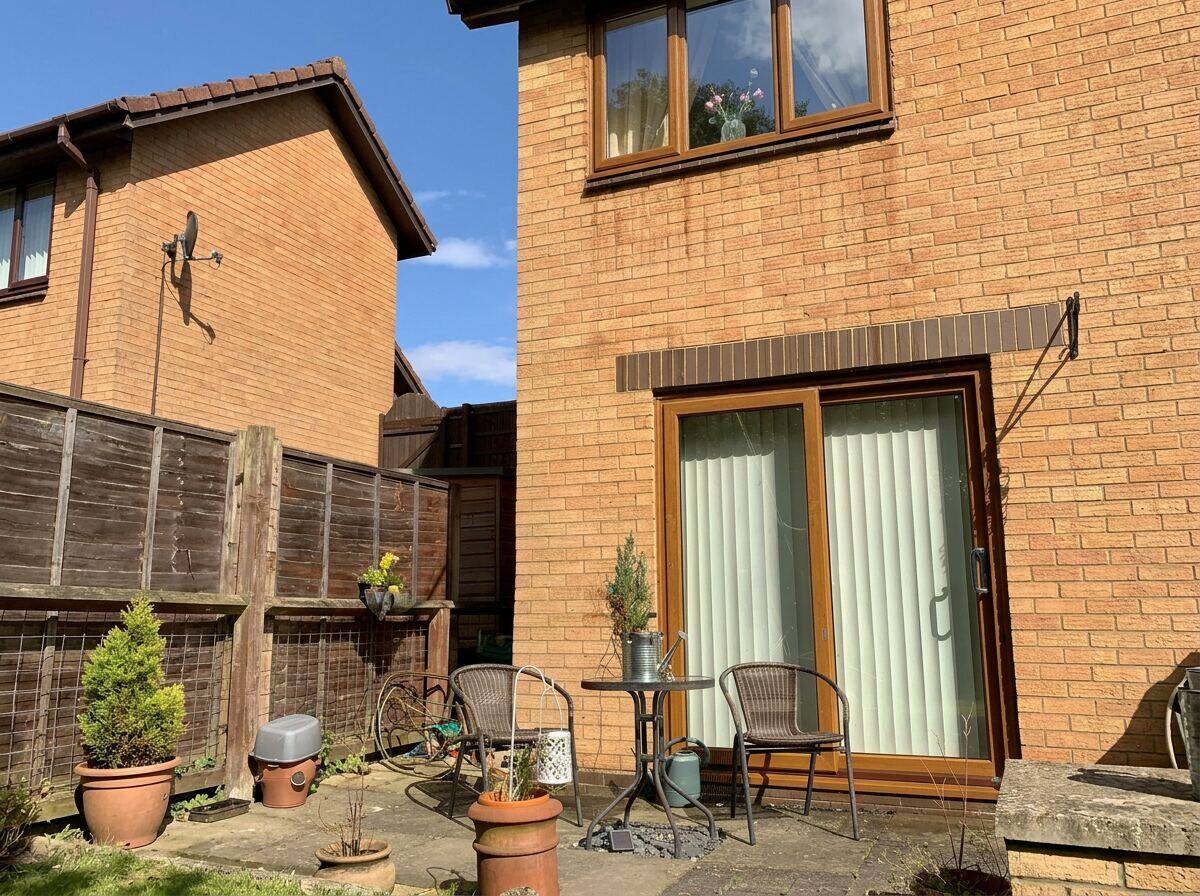 Window Pro Clean technician cleaning upper storey windows with water-fed pole